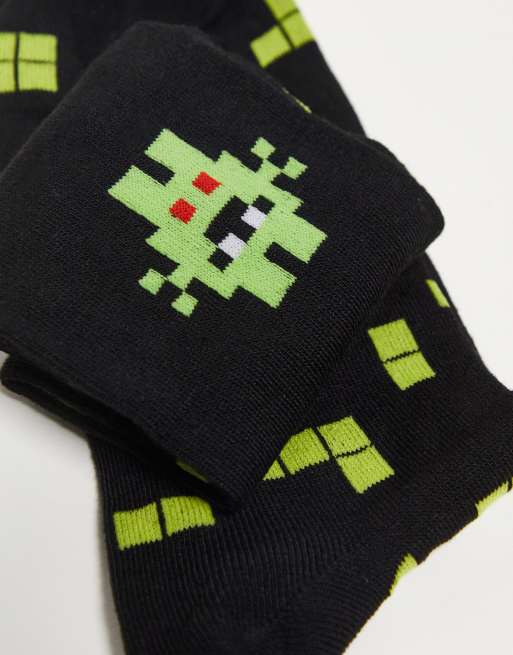 Orrsum Sock Company arcade 1 pack Christmas sock gift box in black, 4 of 4
