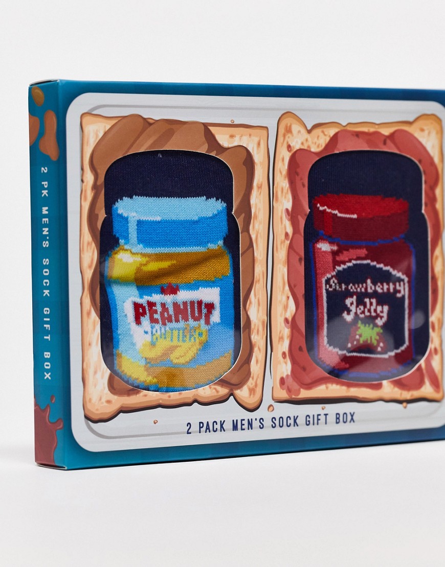 Orrsum Sock Company peanut butter sock Christmas gift box in navy-Blue