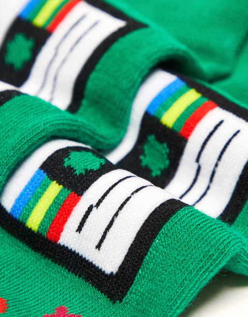 Orrsum – Sock Company – Socken in Grün im Retro-Kassetten-Design in Weihnachts-Geschenkbox, 2 von 4