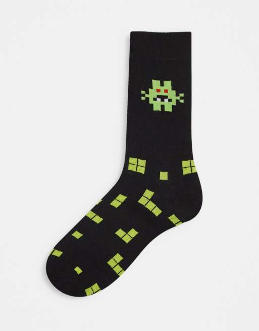 Orrsum – Sock Company – Socken in Schwarz mit Computerspiel-Design in Weihnachts-Geschenkbox, 2 von 4