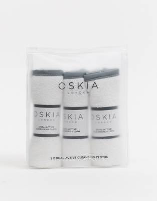 OSKIA Dual-Active Cleansing Cloths - Pack of 3-No Colour