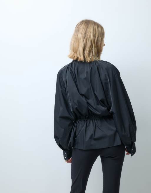 & Other funnel neck jack met tailleband in zwart, 3 van 4