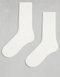 [Other Stories] & Other Stories 2 pack cotton ribbed socks in white 39-41 WHITE