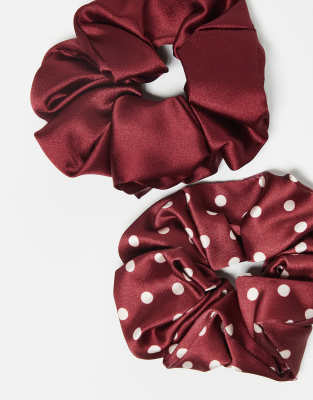 & Other Stories 2-pack Polka Dot Scrunchies In Red
