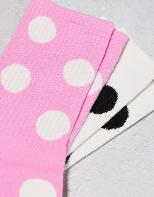 & Other Stories 2 pack polka dot socks in pink, 2 of 3