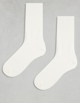 & Other Stories 2 Pack Ribbed Cotton Blend Socks In White