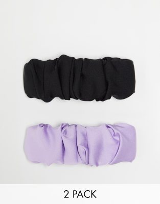 & Other Stories – 2er-Pack Satin-Haarspangen in Schwarz und Flieder