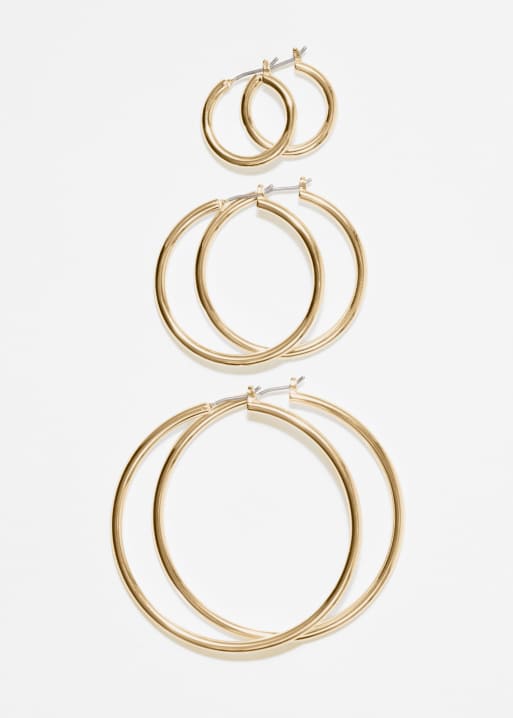 & Other Stories 3 pack mixed size hoop earings in gold, 3 of 4