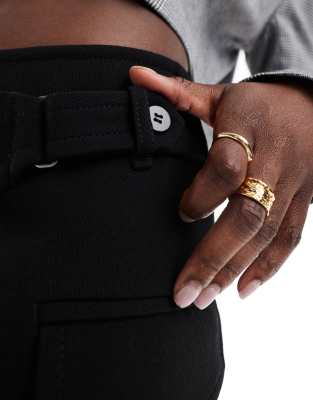 & Other Stories A Line Mini Skirt With Buckle Wrap Detail In Black
