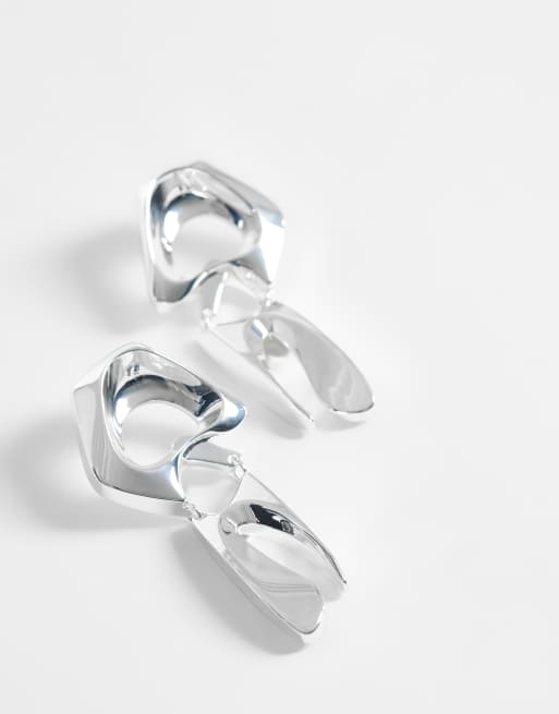 & Other Stories abstract drop earrings in silver, 4 of 5