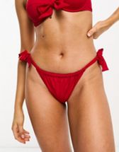  Other Stories adjustable bow bikini bottoms in pink