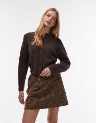 & Other Stories Alpaca And Wool Blend Cardigan With Button Front In Brown