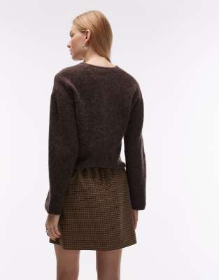 & Other Stories Alpaca And Wool Blend Cardigan With Button Front In Brown