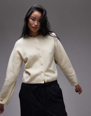 & Other Stories Alpaca And Wool Blend Cardigan With Button Front In Yellow