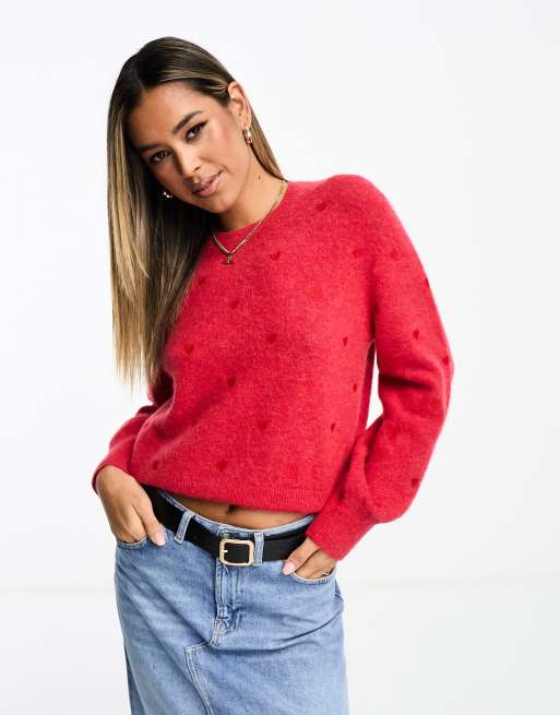 Wool blend knit sweater · Red · Sweaters And Cardigans