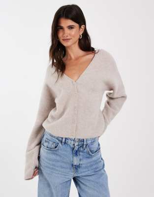 & Other Stories Alpaca And Wool Blend V Neck Cardigan In Neutral