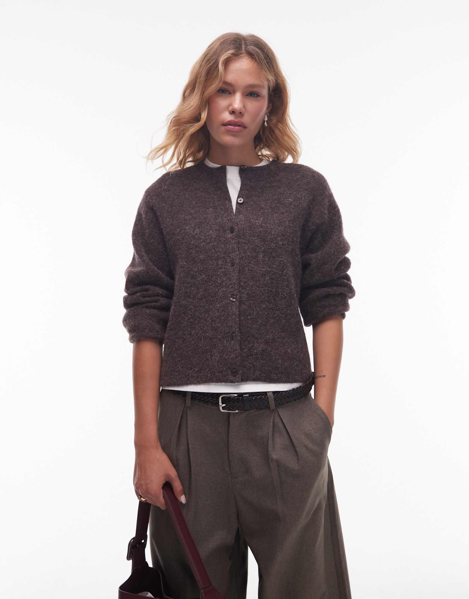 &Amp;Other Stories кардиган из альпаки и шерсти коричневого цвета с пуговицами спереди