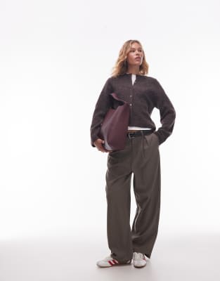 & Other Stories Alpaca And Wool Cardigan With Button Front In Brown