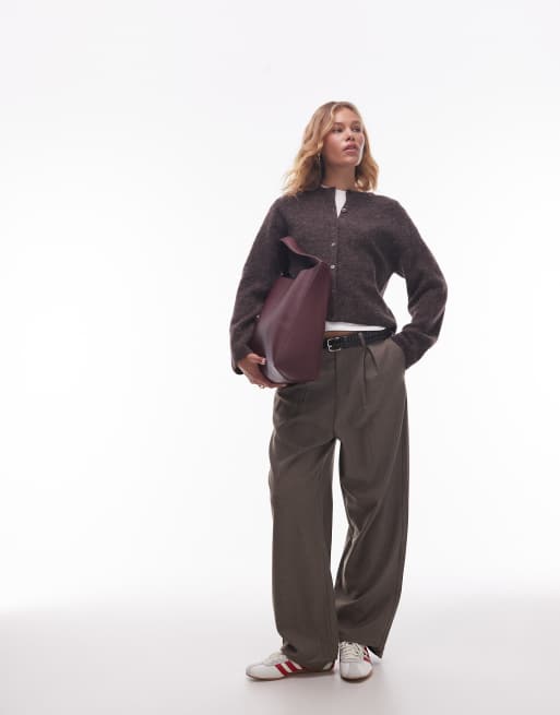& Other Stories alpaca and wool cardigan with button front in brown, 2 of 4
