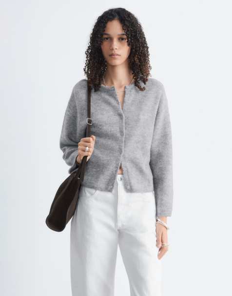 & Other Stories alpaca and wool cardigan with button front in gray - view 1