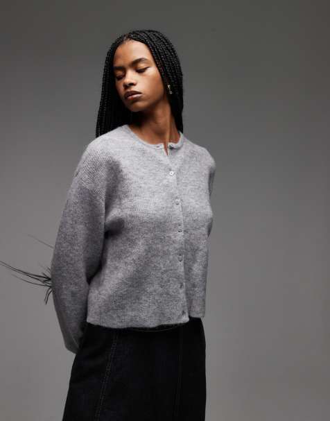 & Other Stories alpaca and wool cardigan with button front in grey - view 1