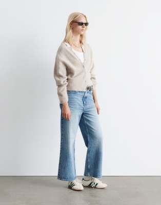 & Other Stories Alpaca And Wool Cardigan With Button Front In Neutral