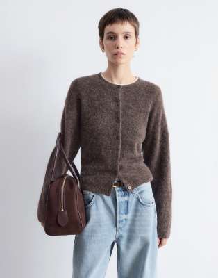 & Other Stories Alpaca And Wool Cardigan With Button Front In Brown