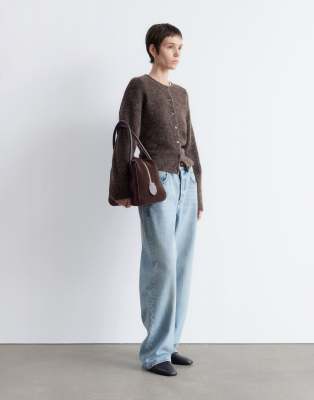 & Other Stories Alpaca And Wool Cardigan With Button Front In Brown