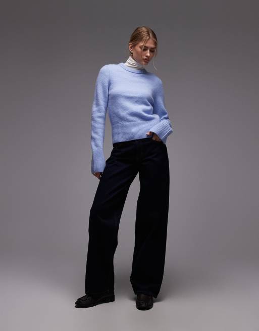 & Other Stories alpaca blend and wool crew neck knitted sweater in light blue, 2 of 4