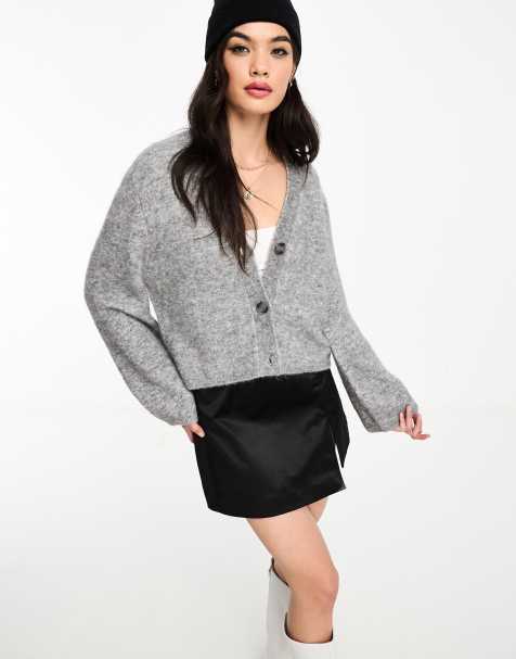 & Other Stories alpaca blend cardigan in grey melange - view 1