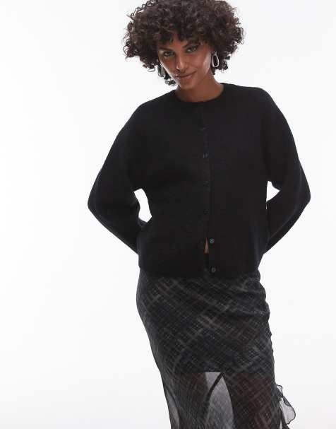 & Other Stories alpaca blend cardigan with button front in black - view 1