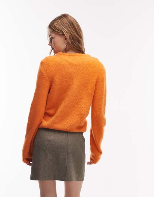 & Other Stories alpaca blend jumper in orange, 4 of 4