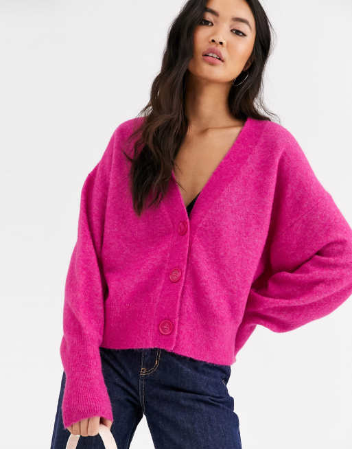 Fuchsia sale pink cardigan