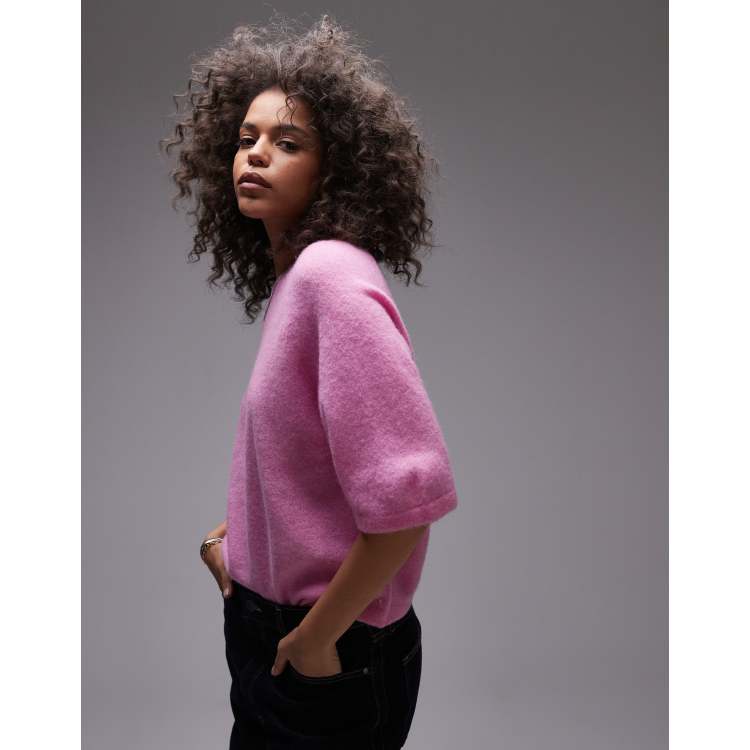 & Other Stories alpaca short sleeve knit sweater in pink | ASOS