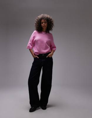 Shop & Other Stories Alpaca Short Sleeve Knit Sweater In Pink