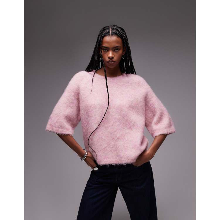 & Other Stories alpaca short sleeve knit sweater in pink | ASOS