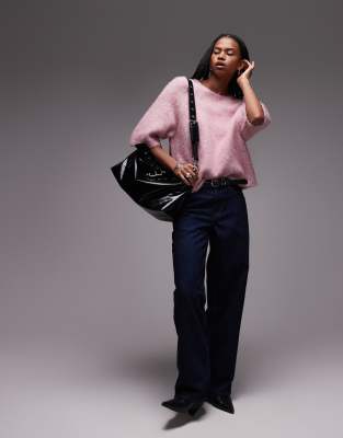 Shop & Other Stories Alpaca Short Sleeve Knit Sweater In Pink