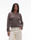 [Other Stories] & Other Stories alpaca wool blend cardigan jacket with jet pockets in mole brown XS Mole brown