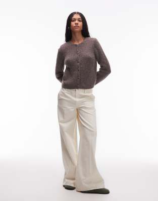 & Other Stories Alpaca Wool Blend Cardigan Jacket With Jet Pockets In Gray