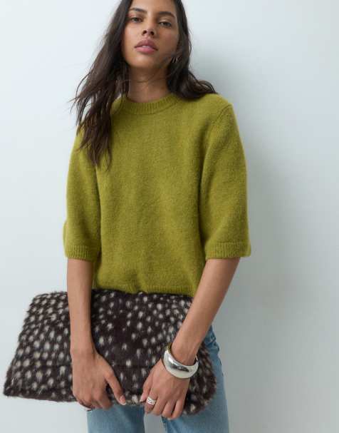 & Other Stories alpaca wool mix t-shirt in green