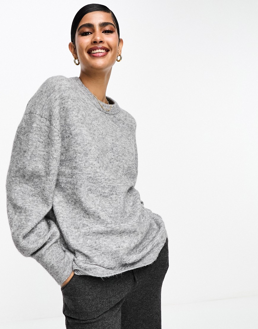 & Other Stories alpaca wool relaxed jumper in light grey melange