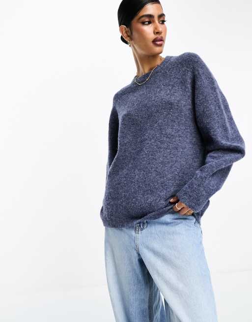 Other Stories alpaca wool relaxed sweater in blue melange ASOS