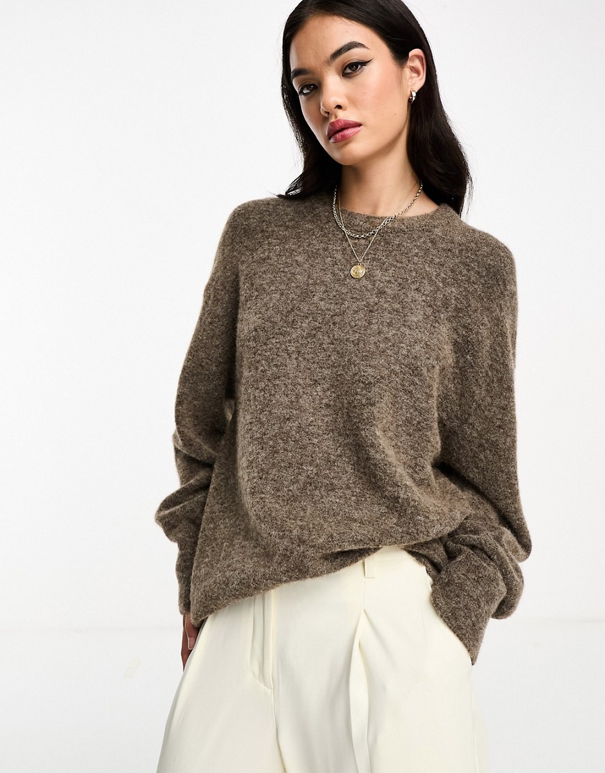 Other Stories &  Alpaca Wool Relaxed Sweater In Brown Melange