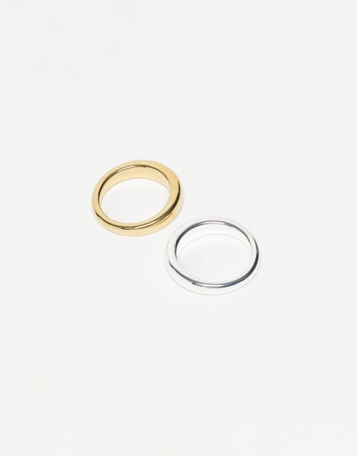 & Other Stories - Anello a fascia argentato e dorato, 2 di 3