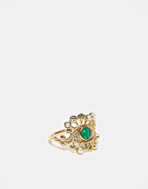 & Other Stories - Anello a occhio color oro con perle sintetiche