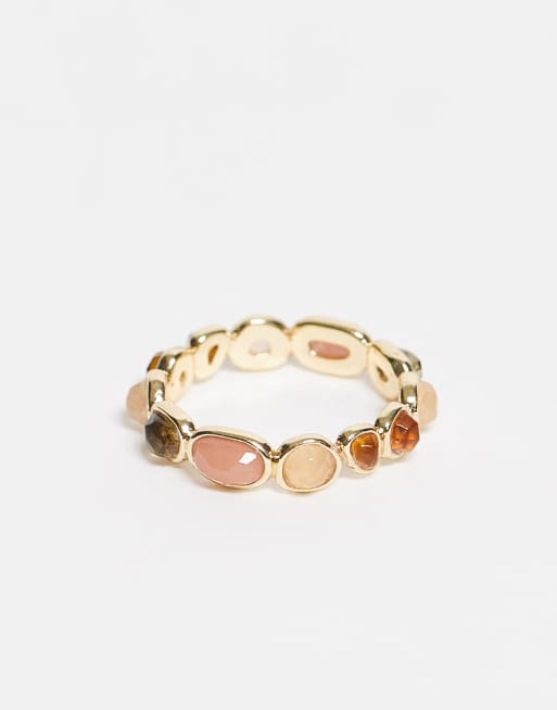 & Other Stories - Anello arancione scuro con gemme multicolore