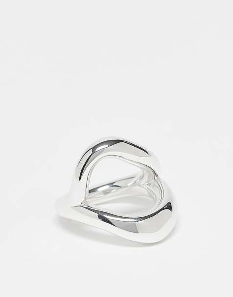 & Other Stories - Anello argentato con design astratto aperto - view 1