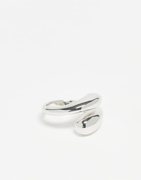 & Other Stories - Anello argentato spesso con design astratto - view 1