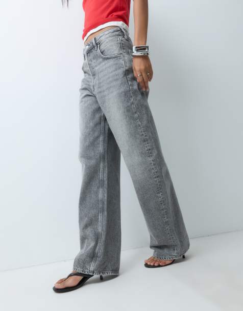 & Other Stories Anja barrel fit jeans with turn up hem in grey wash - view 1
