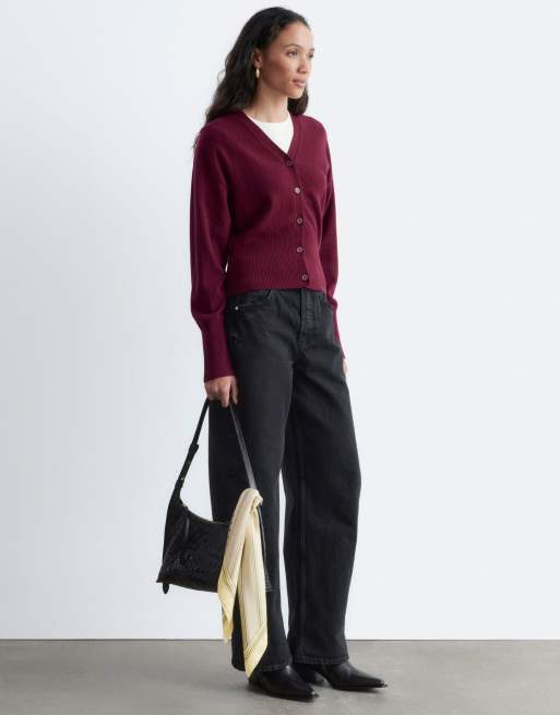 & Other Stories Anja barrelbenade jeans med uppvikta ben i svart, 3 av 5